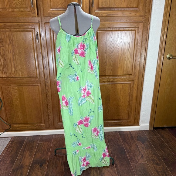 Soft Surroundings Floral Maxi Dress | Green | Button Front | Women’s Tall L - Picture 5 of 8